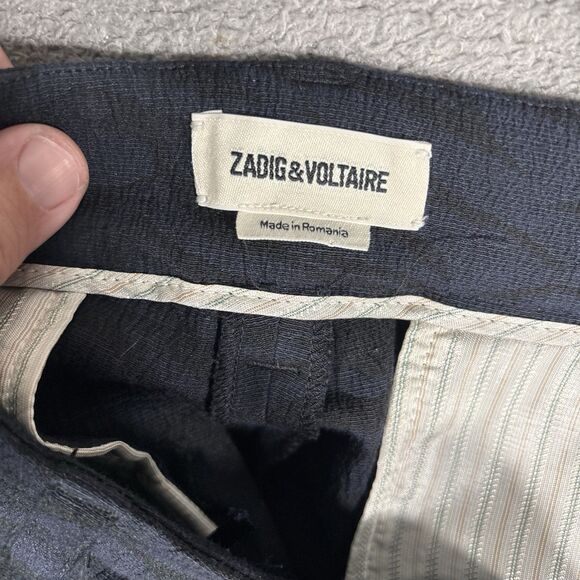 Zadig & Voltaire Pants Women’s Size EU 42 Fits 32x27 Polis Jac Tigre Wide Leg - Picture 12 of 13
